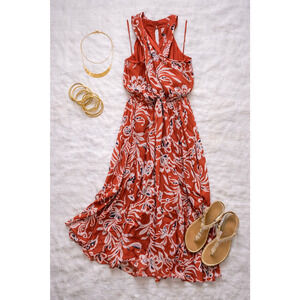 Boho Cross Over Halter Maxi Dress